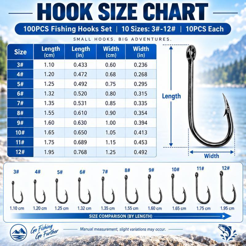 100PCS Barbed Fishing Hooks Se - Fishing Hook Assortment ulasan dan harga