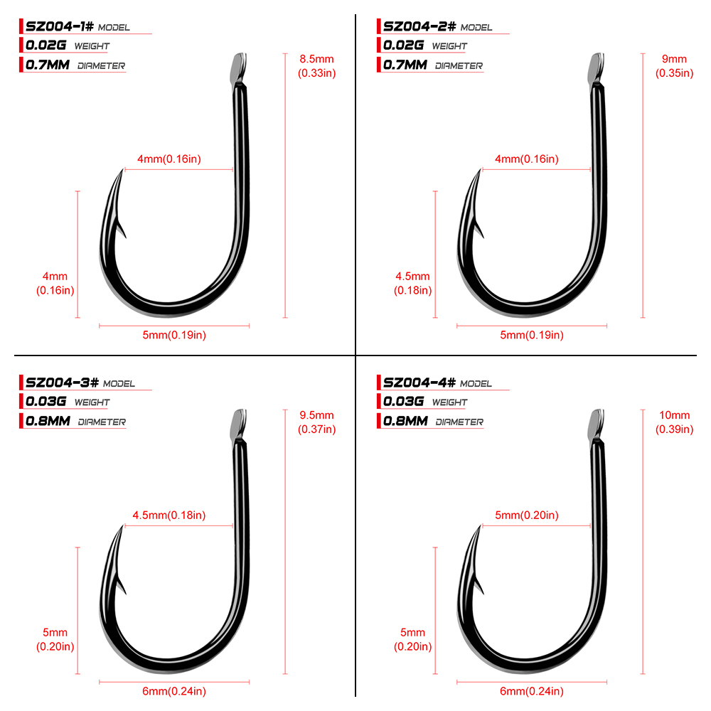 PROBEROS Fishhook 200pcs 1-15# - Fishing Hook Offset ulasan dan harga